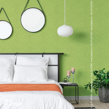 Обои для спальни комбинированные зеленых тонов (50 фото)