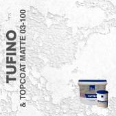 Декоративная штукатурка AlterItaly TUFINO Naturale с эффектом травертина & Topcoat MATTE, комплект 15 кг + 1 л