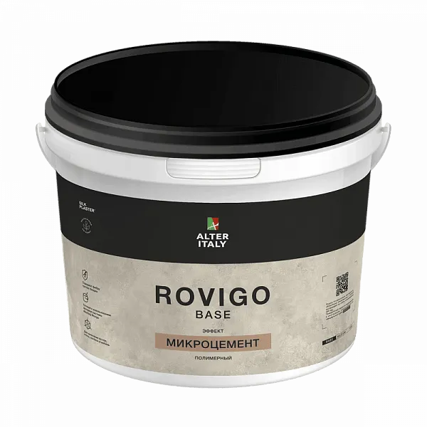 Декоративное покрытие AlterItaly РОВИГО База (ROVIGO Base) с эффектом Микроцемент, 15 кг