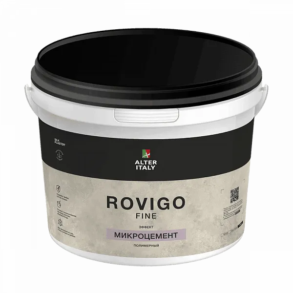 Декоративное покрытие AlterItaly РОВИГО Финиш (ROVIGO Fine) с эффектом Микроцемент, 15 кг